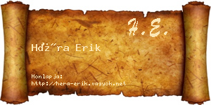 Héra Erik névjegykártya